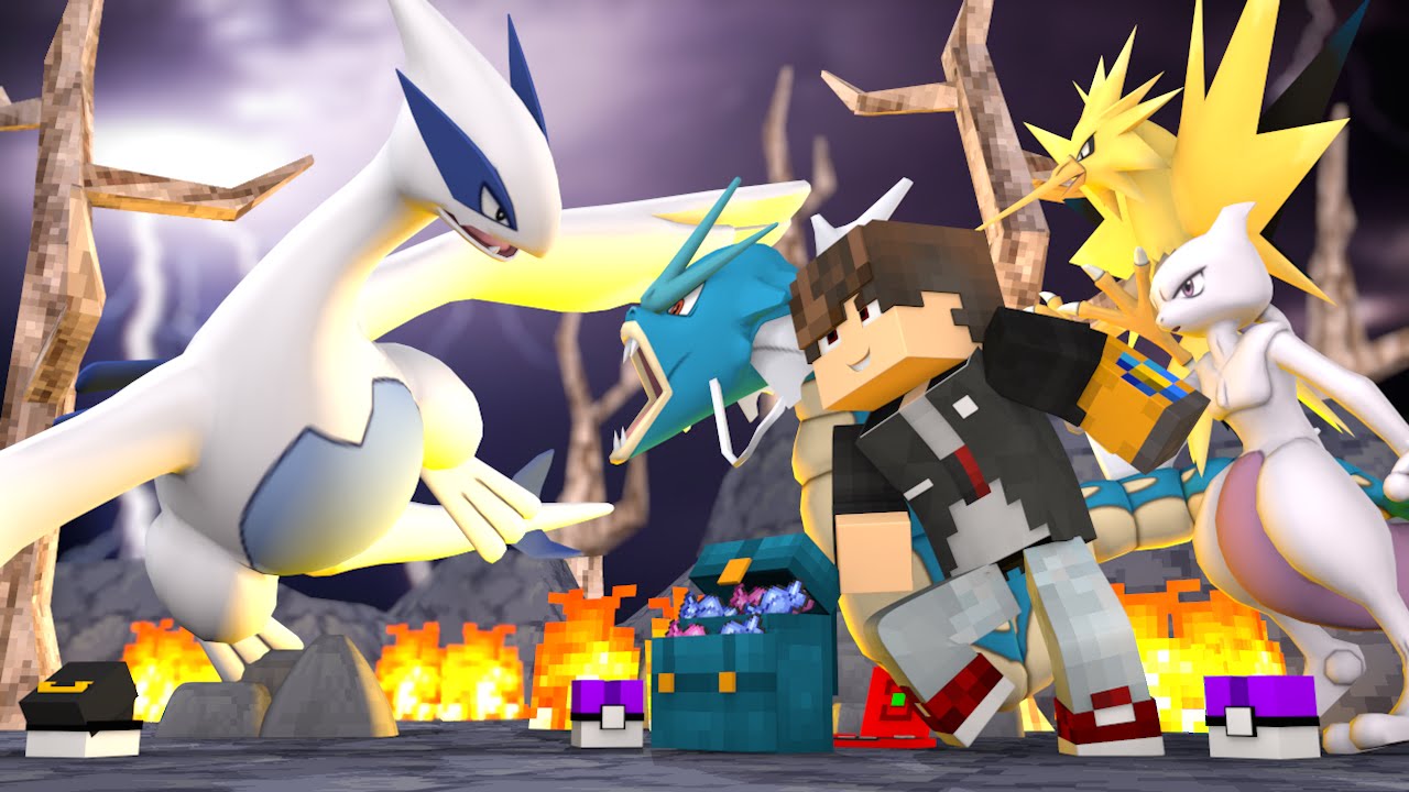 Minecraft: DESAFIO POKEMON - LUGIA CONTRA DOCES RAROS  - ‹ JUAUM ›