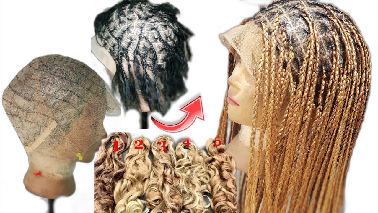 DIY full lace ventilated wig using French curls/sisi braiding hair extensions