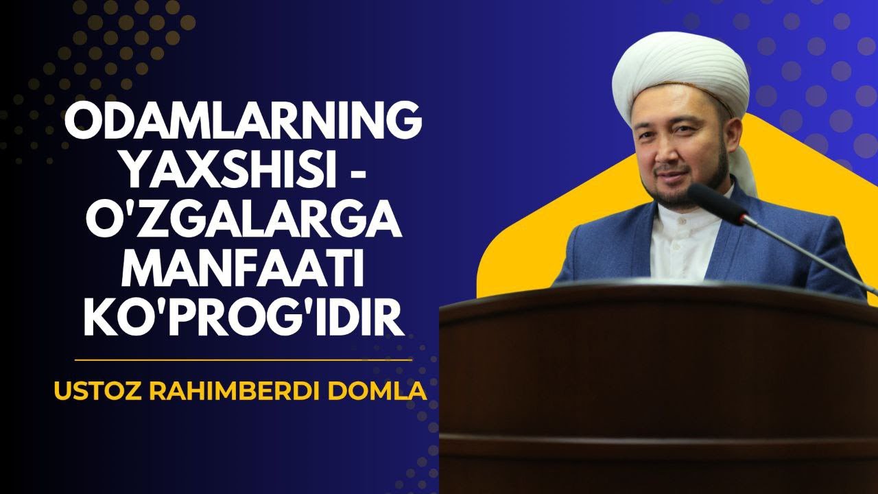 JONLI: Juma suhbati. Odamlarning yaxshisi - o'zgalarga manfaati ko'prog'idir. 20.03.2026