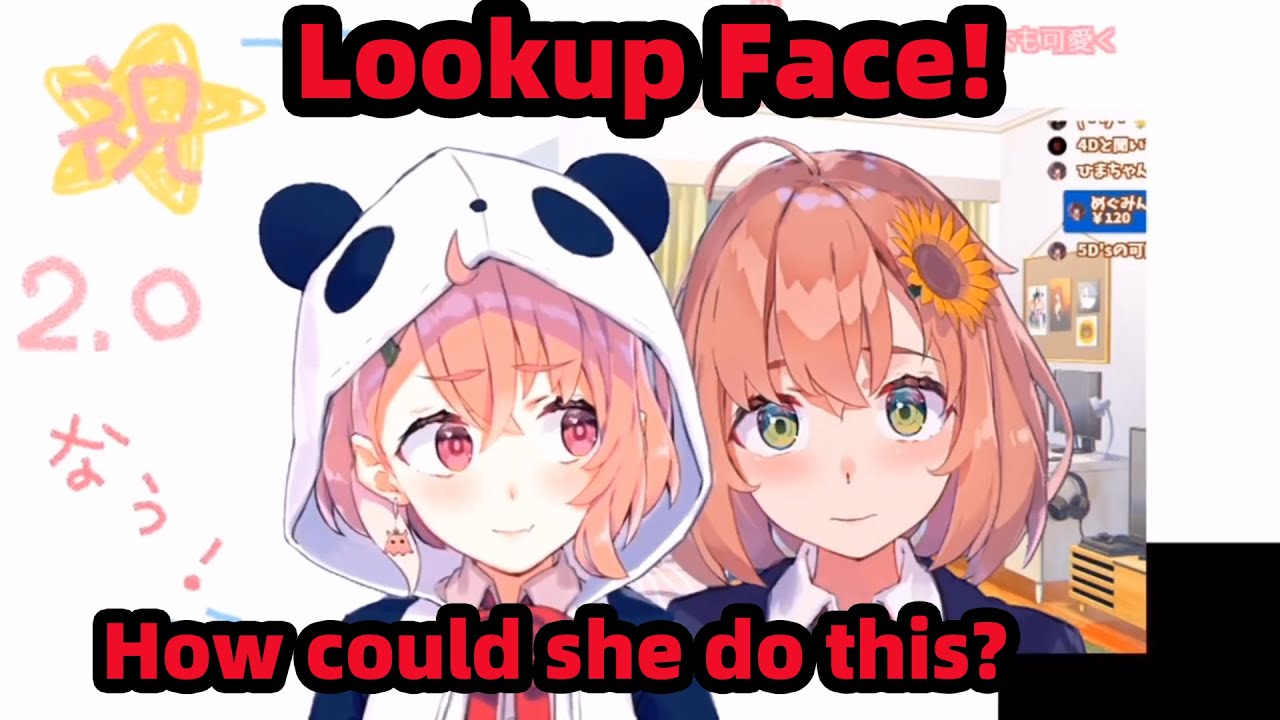 Sasaki Saku trys to imitate Homa Himawari's lookup face [NIJISANJI Vtuber 笹木咲]