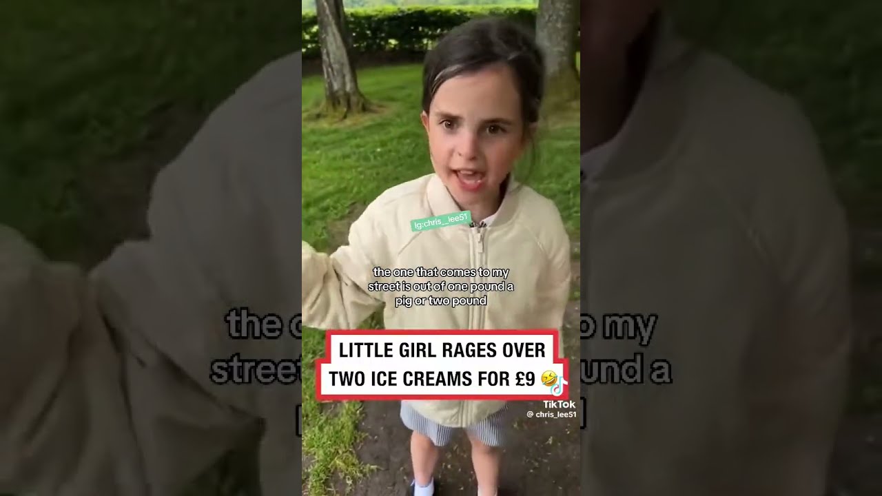 9 quid for 2 ice creams.little girl is upset.