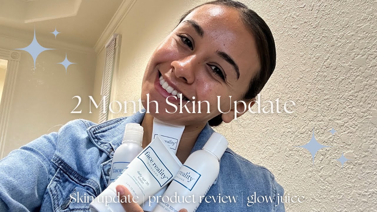 2 month skin update 🤍, HONEST face reality skincare line review, coffee chit chat ☕️, & Glow juice!