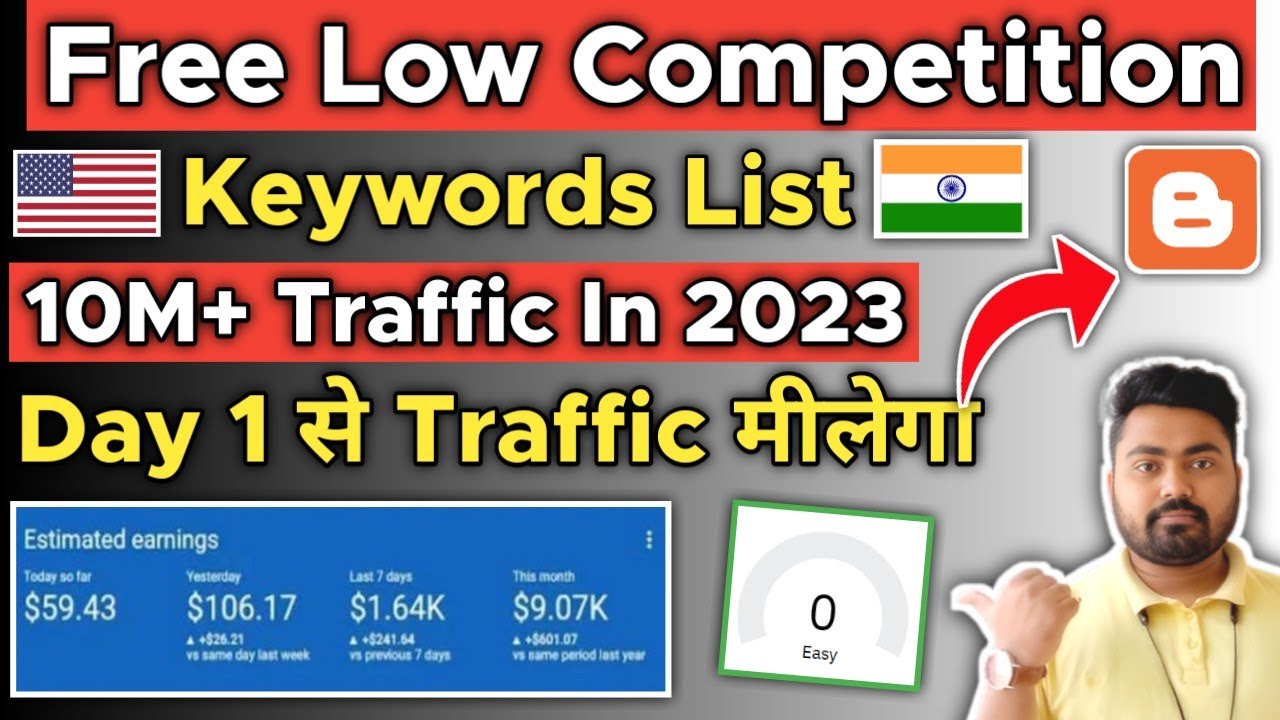 Top 5 Low Competition Keywords List 2023 | Low Competition Keywords With High Traffic In USA