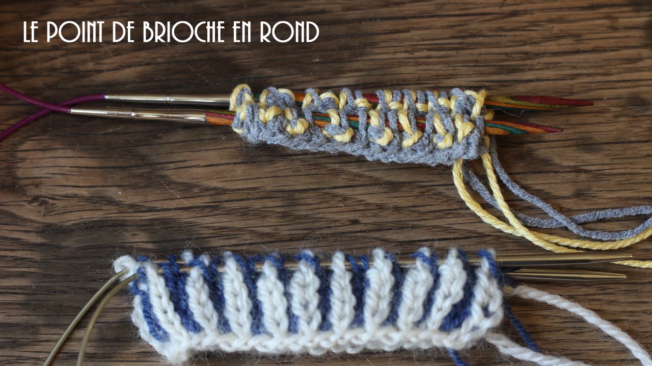 {Tricot} Le point Brioche bicolore en rond