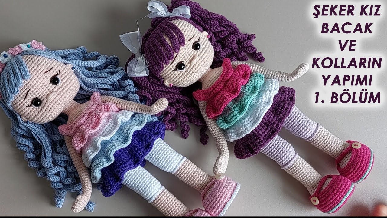 Şeker Kız bacak ve kolların yapımı 1. BÖLÜM(amigurumi doll Pattern)English subtitle