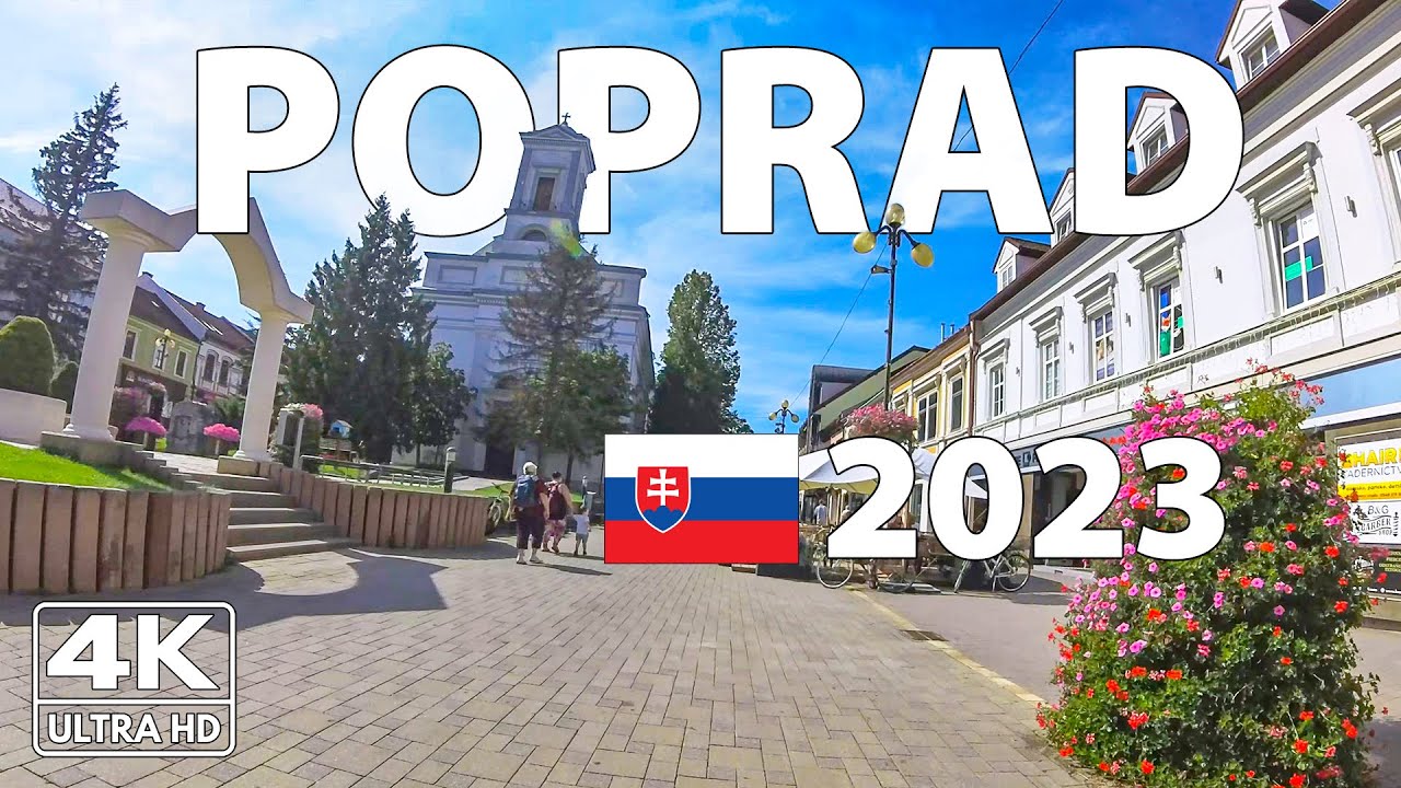 Попрад Словакия Прогулка Walking Tour ☀️ 4K с Субтитрами