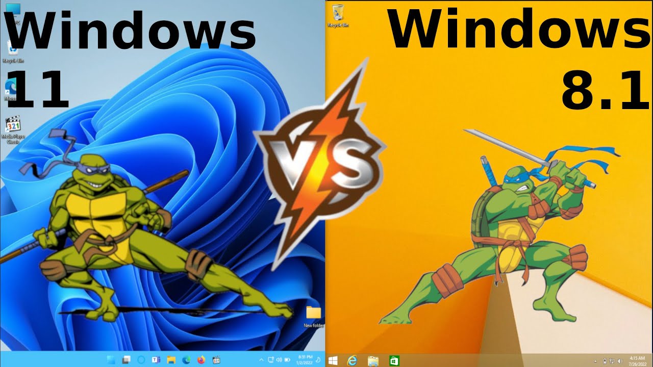 Windows 11 vs Windows 8.1 RAM USAGE