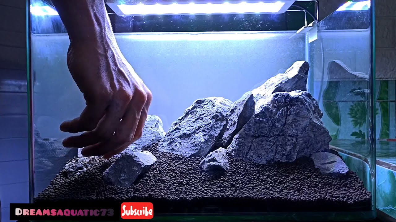 Membuat aquascape tema iwagumi tank 40cm part 1#6