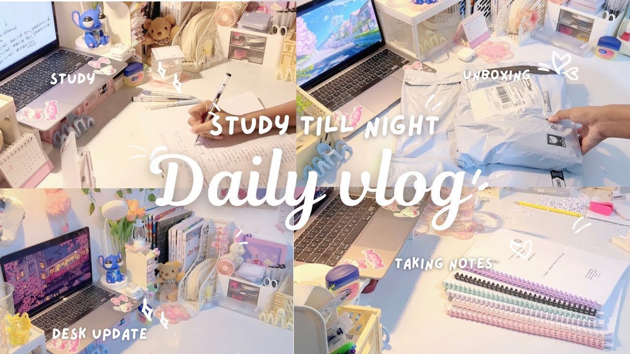 ✨ Cozy Daily Vlog 🌷 Temu Haul + Study With Me + Self Care & Desk Makeover