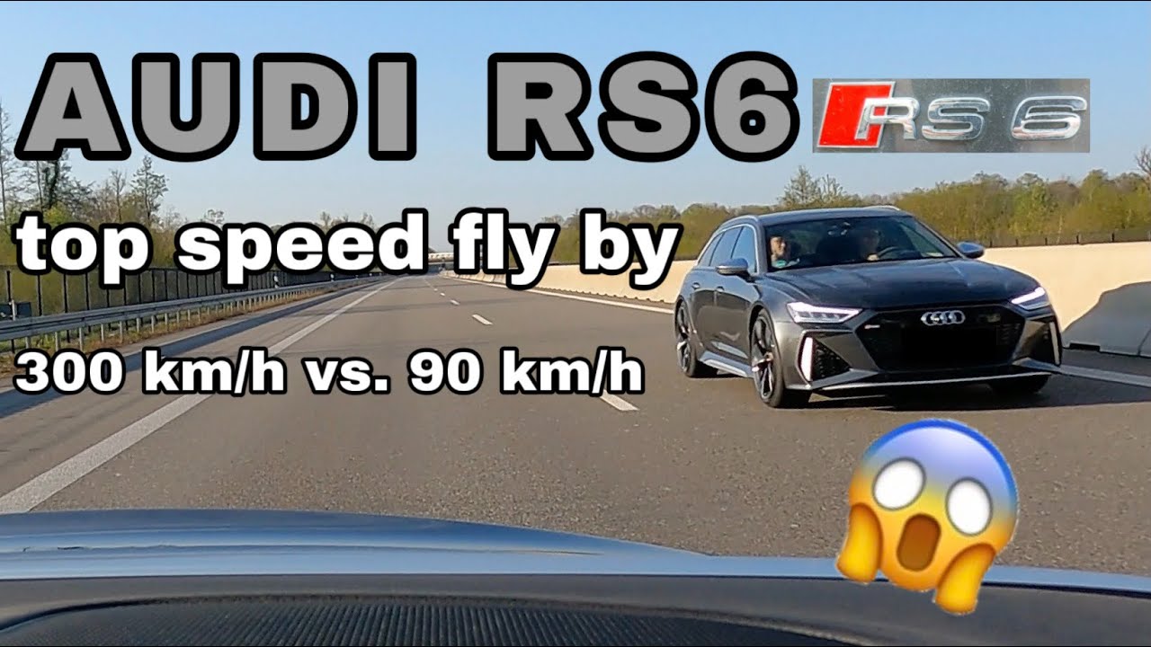 2021 AUDI RS6 top speed fly by on Autobahn 600hp