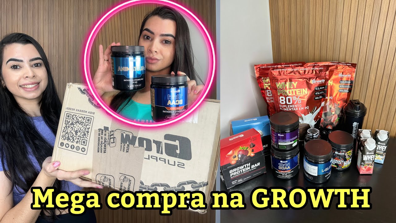 1.000R$ em COMPRAS de SUPLEMENTOS na GROWTH * veio muita Coisa*