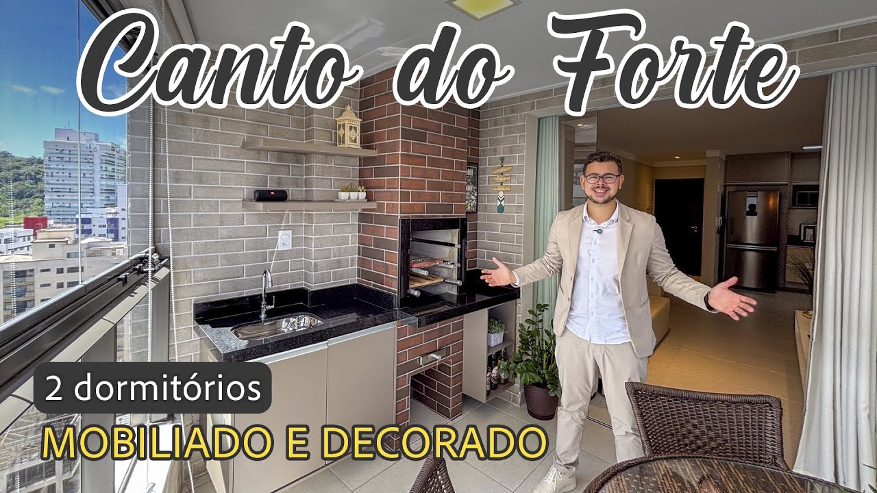 Apartamento no Residencial Playa em Praia Grande, Canto do Forte, Mobiliado e Decorado