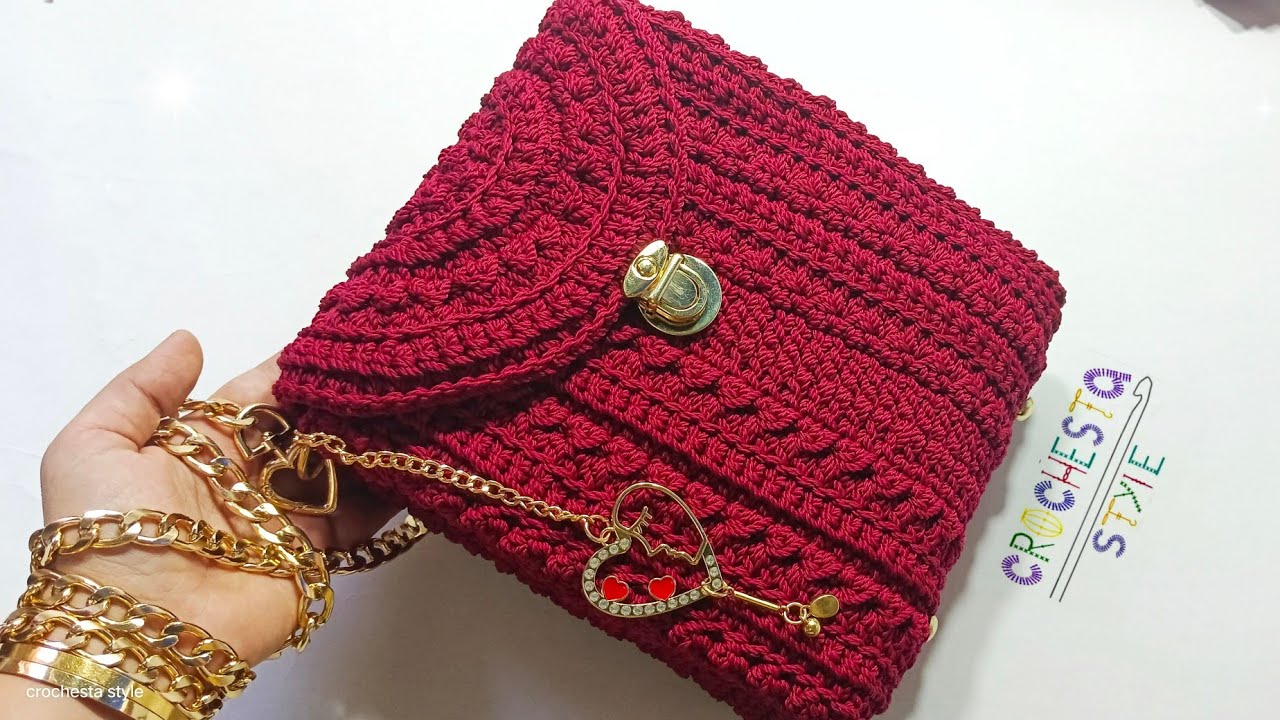 كروشية شنطة بتصميم مميز سهله للمبتدئين/crochet bag Сумка крючком Tığ işi çanta Bolsa de ganchillo