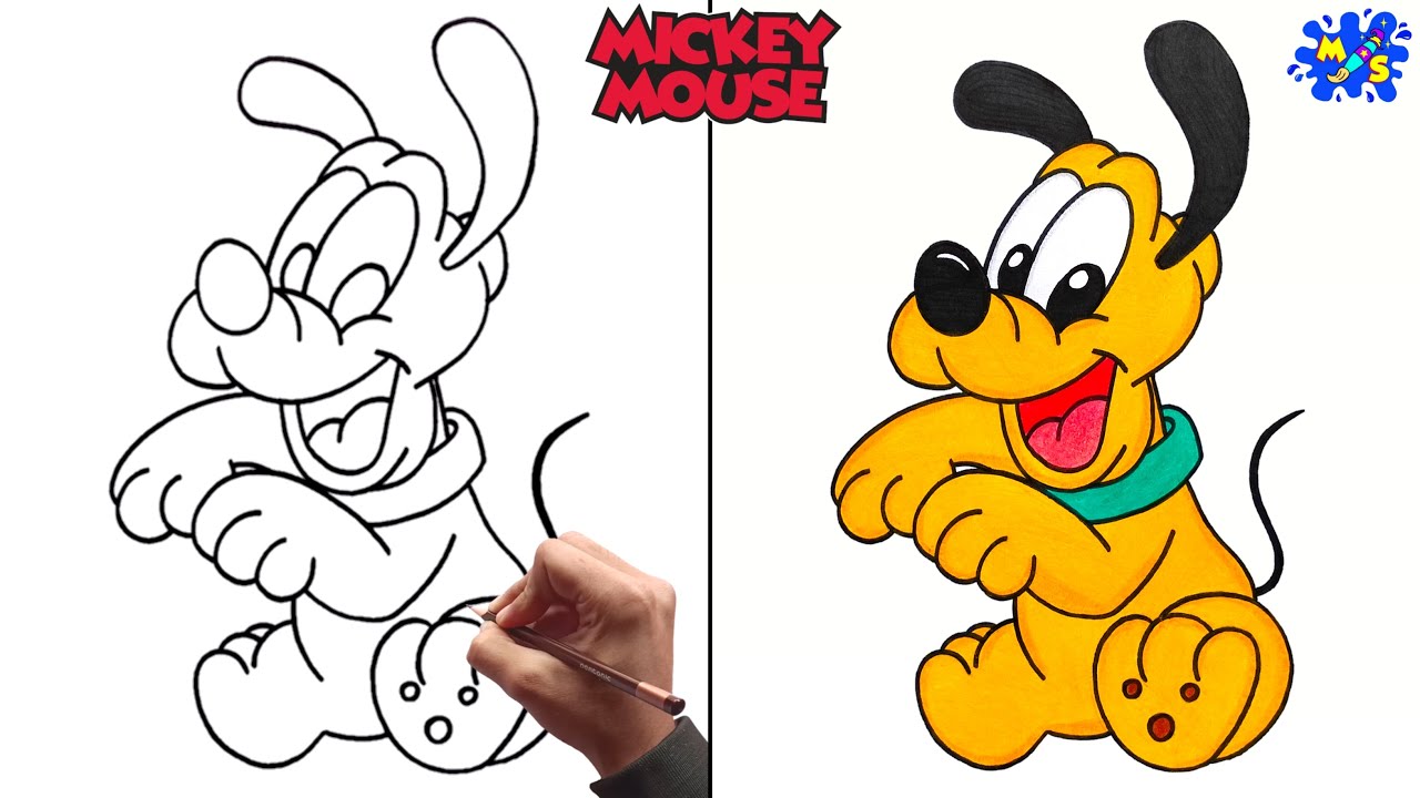 Pluto Drawing || How to Draw Disney Character Pluto Easy Step by Step