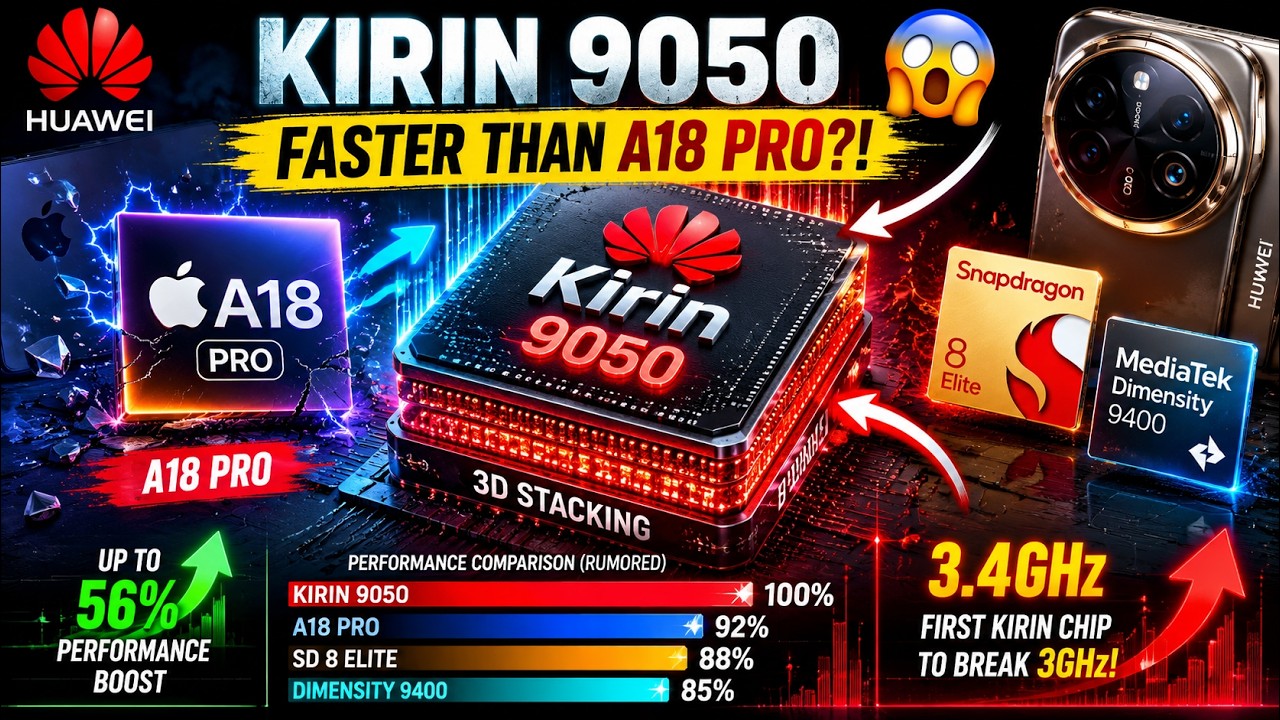 Утечка Huawei Kirin 9050 😳 Быстрее, чем Apple A18 Pro?! #Huawei