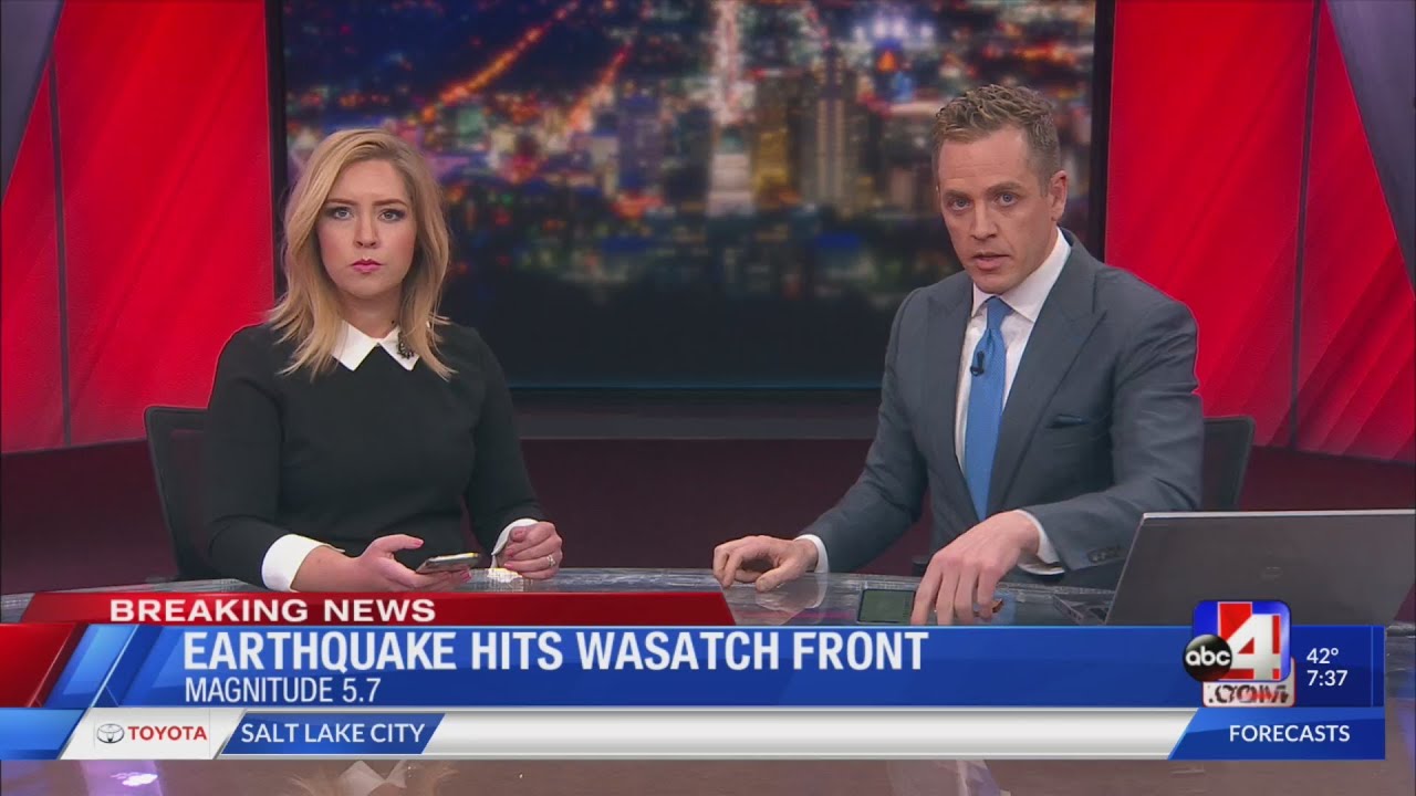Earthquake coverage moments after shake
