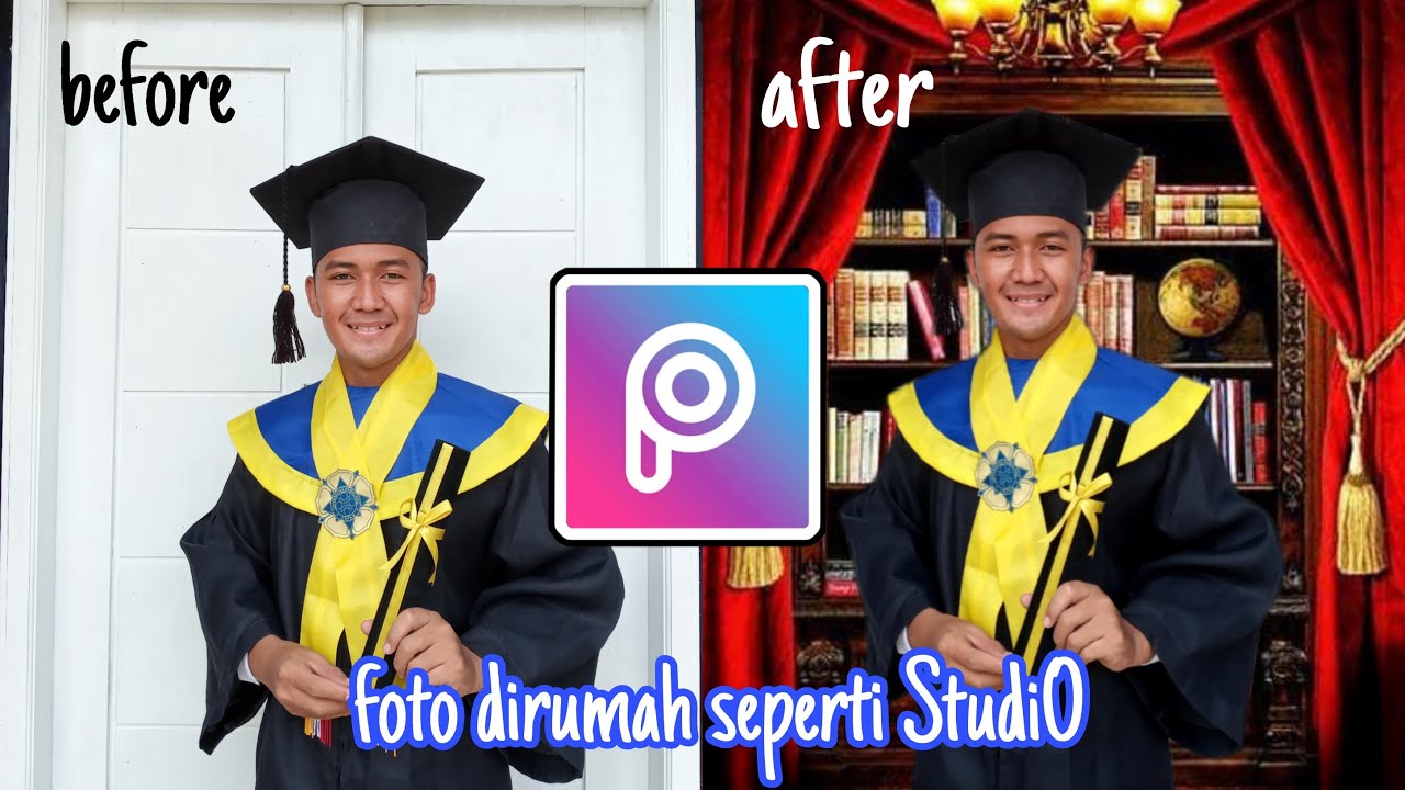 Cara mengedit foto wisuda di hp dengan mudah ll PicsArt editing