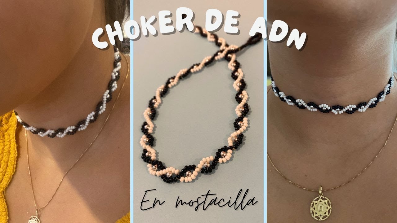 Gargantilla / choker  de ADN en mostacilla / chaquiras PASO A PASO