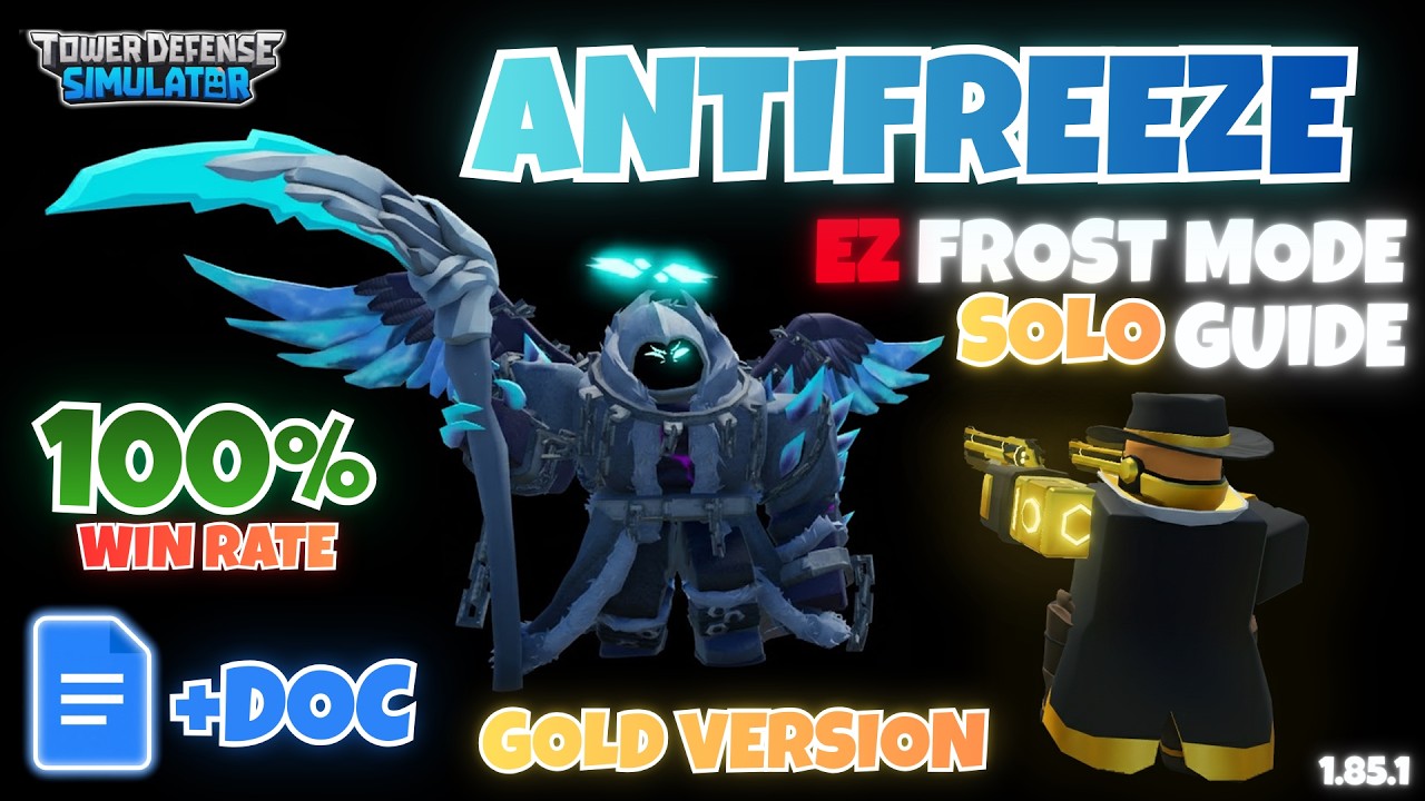 GOLDEN ANTIFREEZE - EASY SOLO Frost Mode Triumph Guide (w/ Golden Cowboy) | Tower Defense Simulator