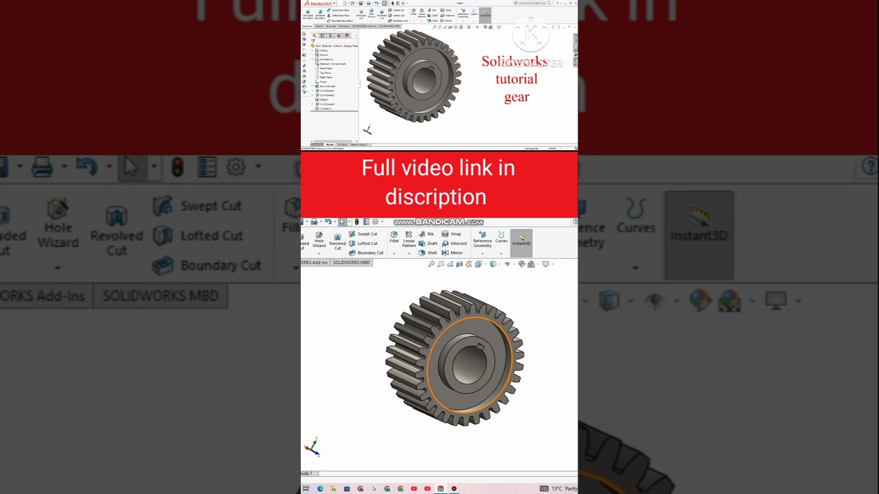 gear design in solidworks | mechanical gear kaise banaye 