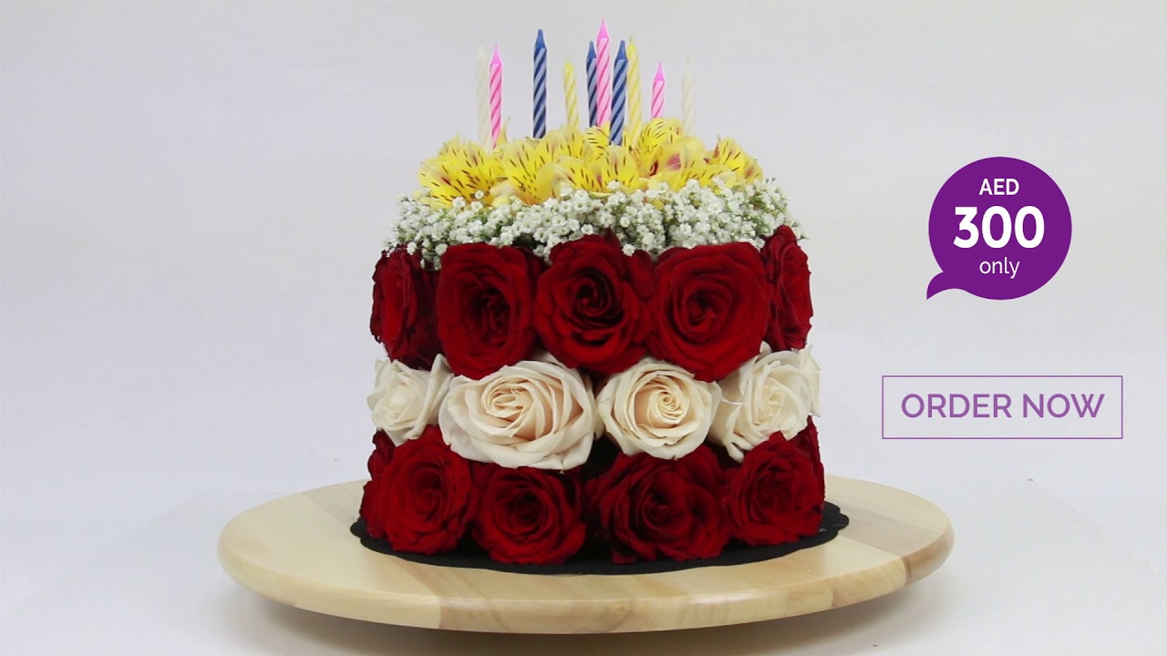 Introducing Birthday Flower Cake by June Flowers Dubai