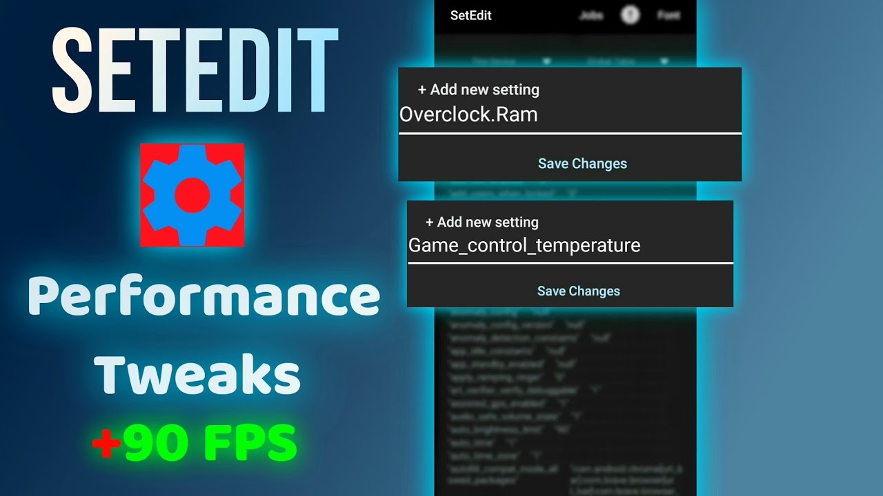 Increase performance with Set Edit Improve RAM and CPU