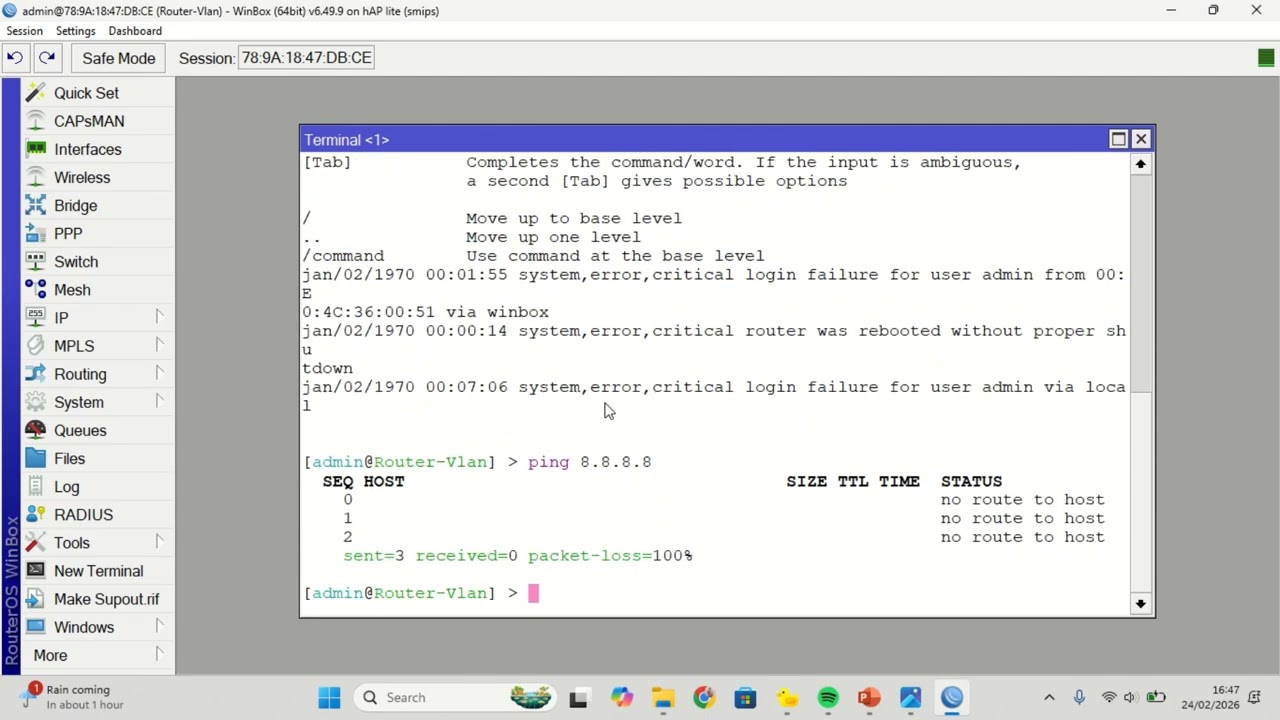 Konfigurasi jaringan lokal wireless dan Router Vlan