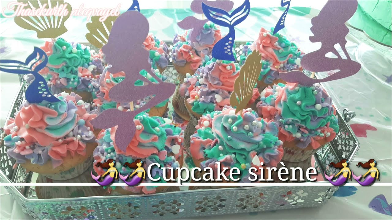 Cupcake sirène cœur praliné