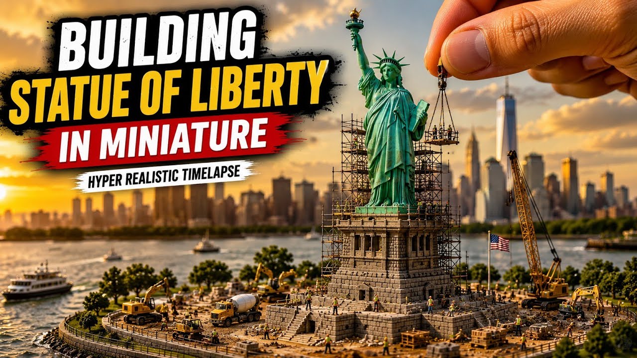 🗽 Building the Statue of Liberty in Miniature | Hyper Realistic DIY Construction Timelapse 