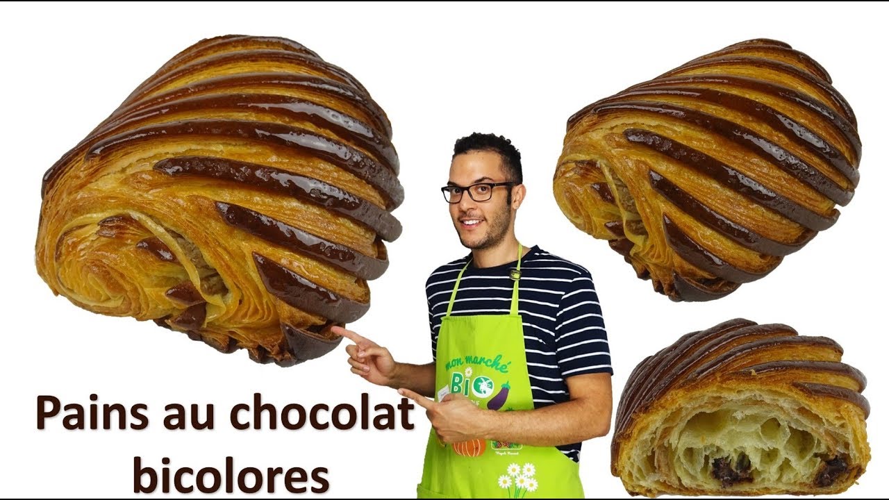 recette PAINS AU CHOCOLAT BICOLORES  (EN subs)