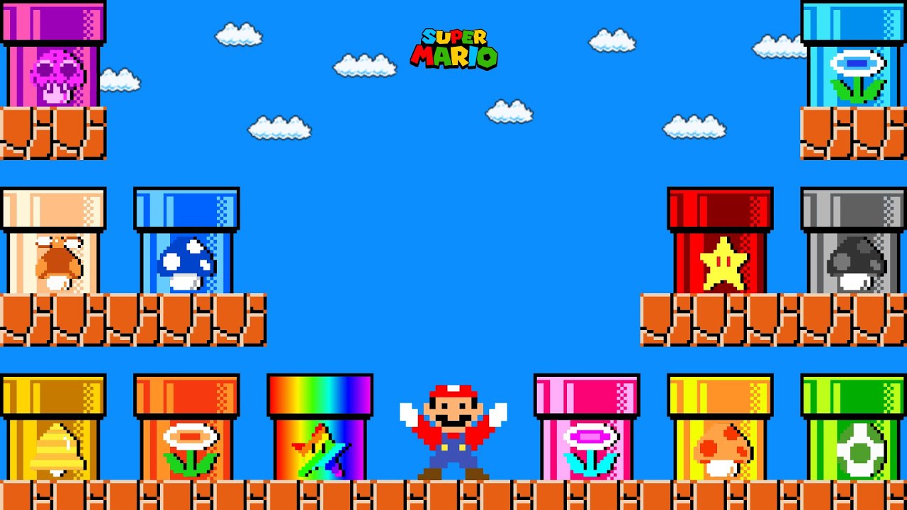 Can Mario Collect Custom Pipe all Power-Up in Super Mario Bros.?