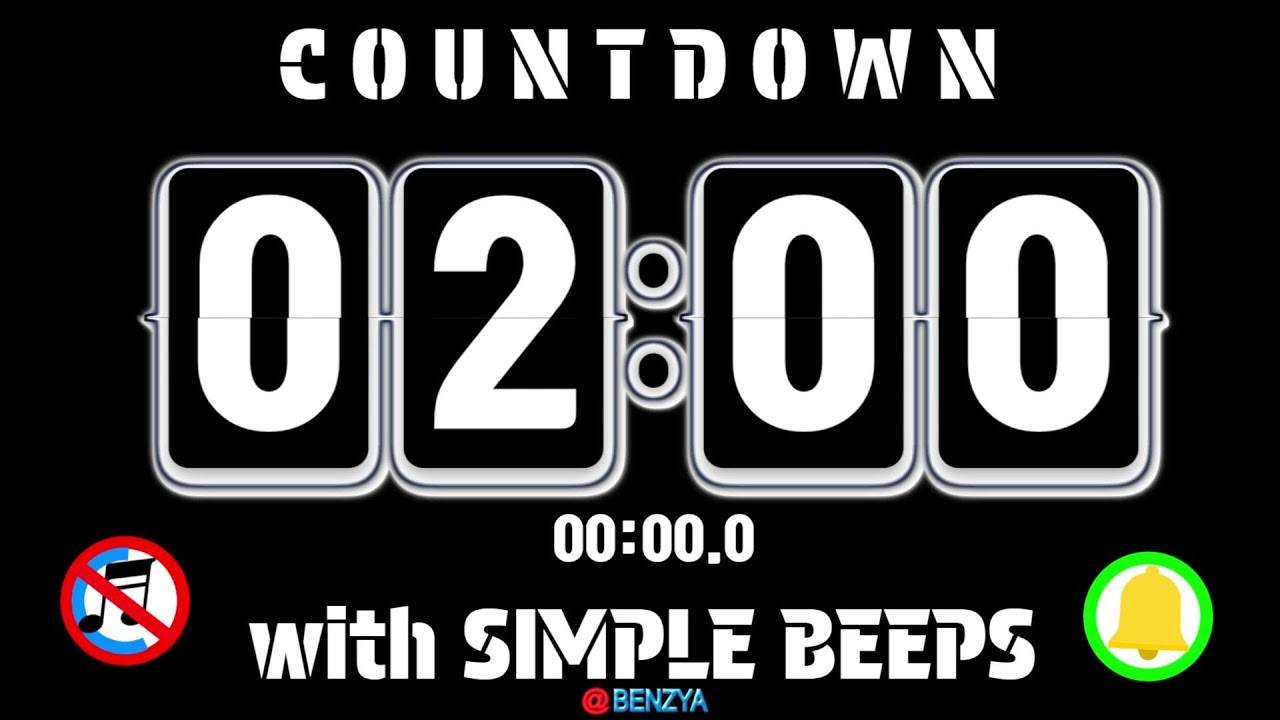 flip clock 2 minute countdown timer  alarm🔔with simple beeps