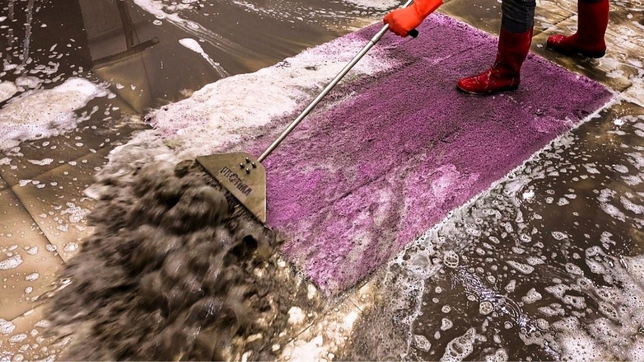 HEavily soiled carpet cleaning relaxing ASMR