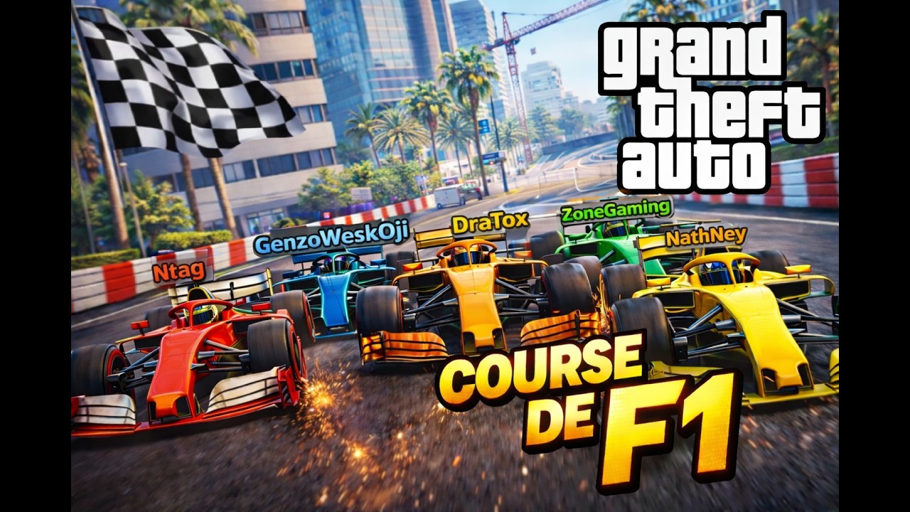 Une course de F1 entre potes sur GTA, ça donne quoi ??? 🤔🤔🤔