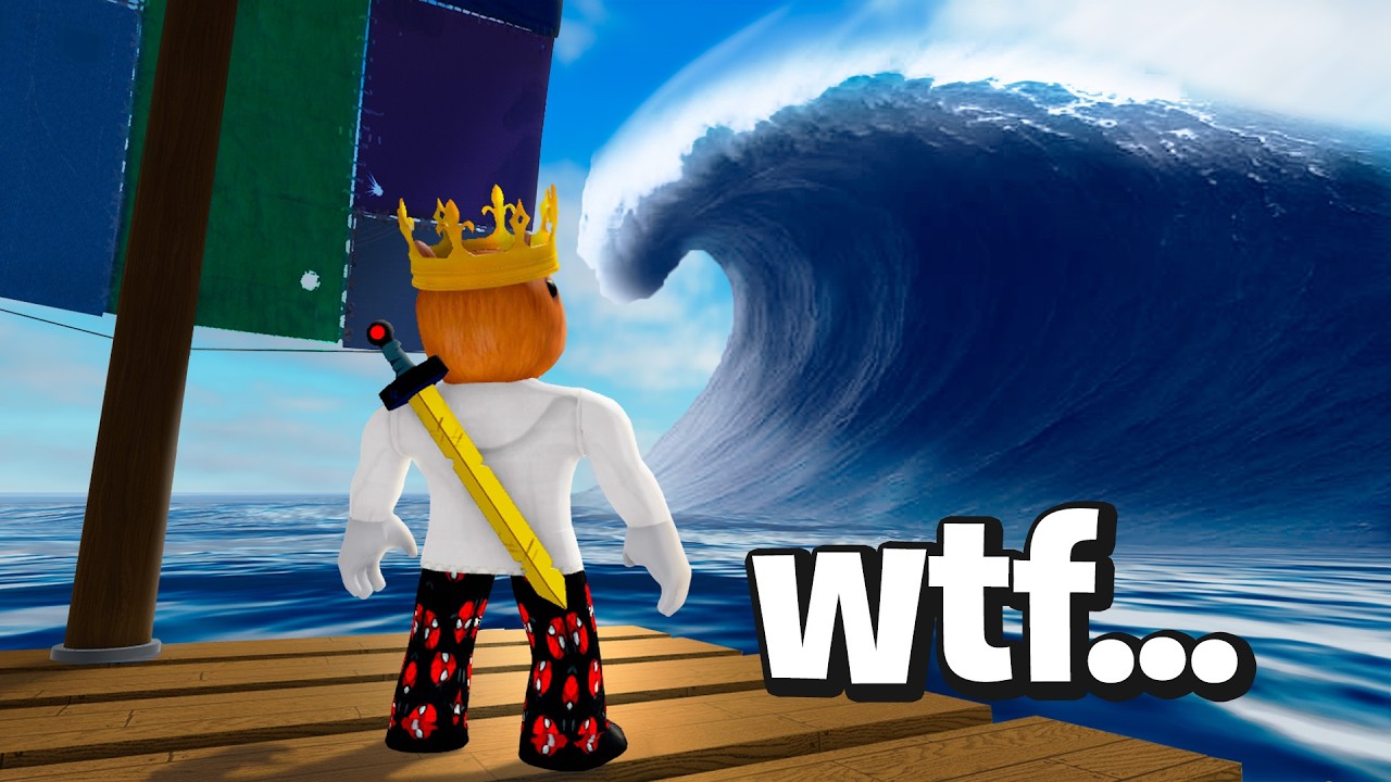 SOBREVIV&Iacute; a las OLAS MONSTRUO de RUSTY RAFT en ROBLOX