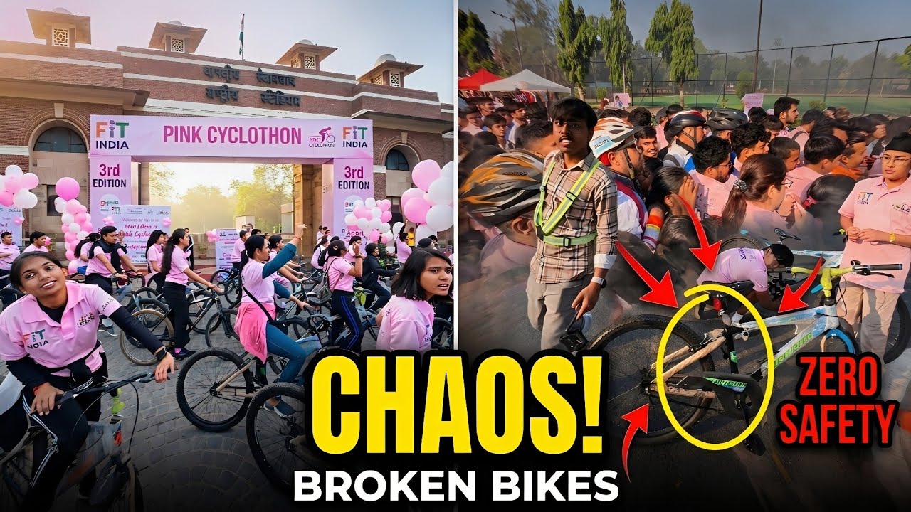 Women’s Day Pink Cyclothon Turned CHAOTIC | Broken Bikes, Crowd Chaos & Zero Safety!