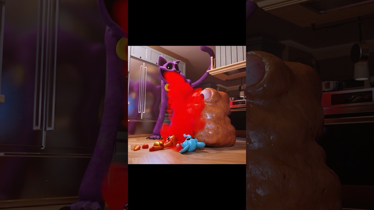 CatNap saved Scarlet from the evil Pou with red smoke! 