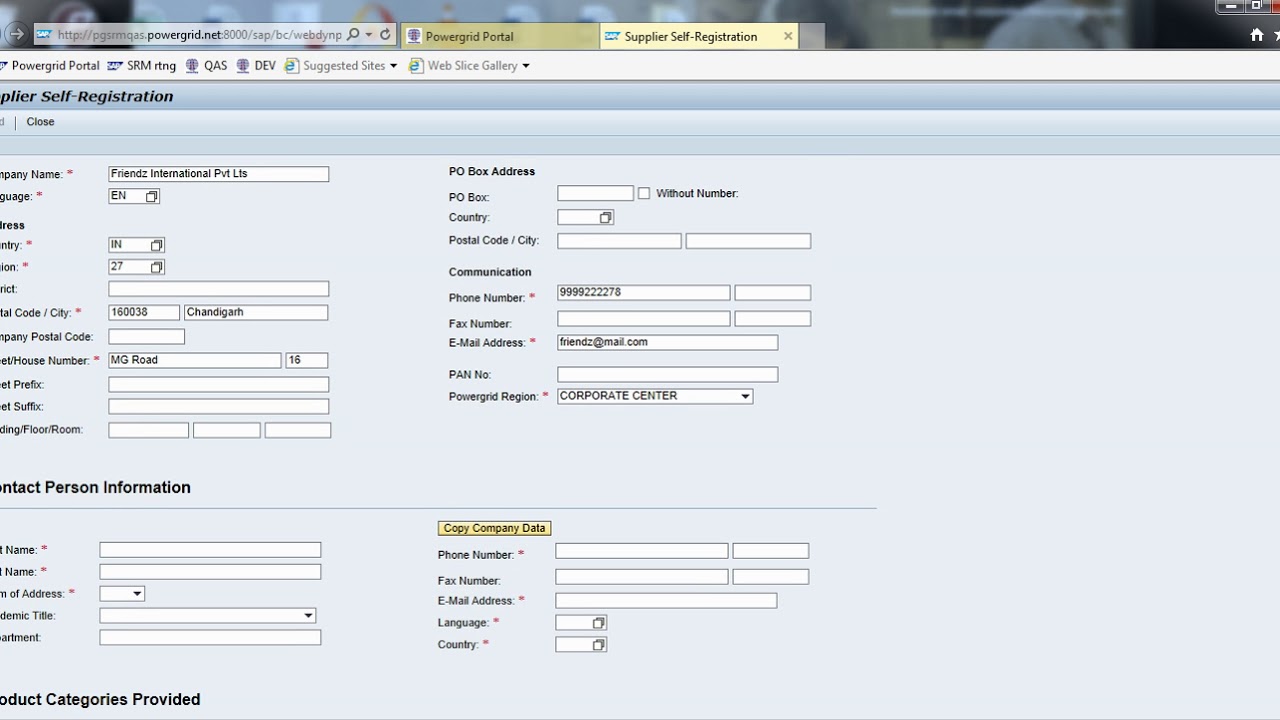 Bidder Registration POWERGRID