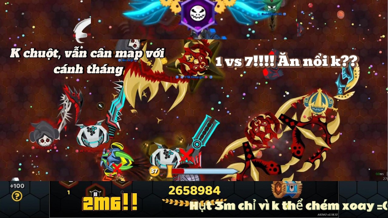 Evowars.io K chuột,chỉ cần cánh tháng..Lụm ngay 2m7.Chết đáng tiếc chỉ vì  solo kthể chém xoay=((