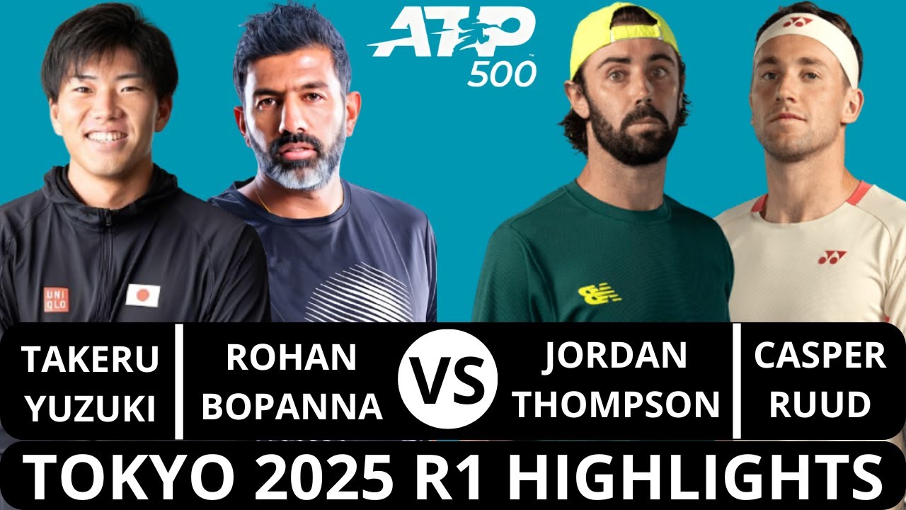 Takeru Yuzuki 柚木武 & Rohan Bopanna vs Jordan Thompson & Casper Ruud | Tokyo 2025 R1 Highlights