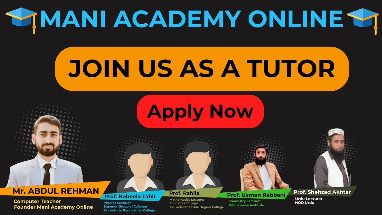 Join Us as a Tutor | Mani Academy Online | NBF Syllabus with Mani