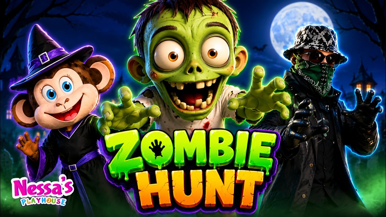 Going on a Zombie Hunt | Spooky Song for Halloween