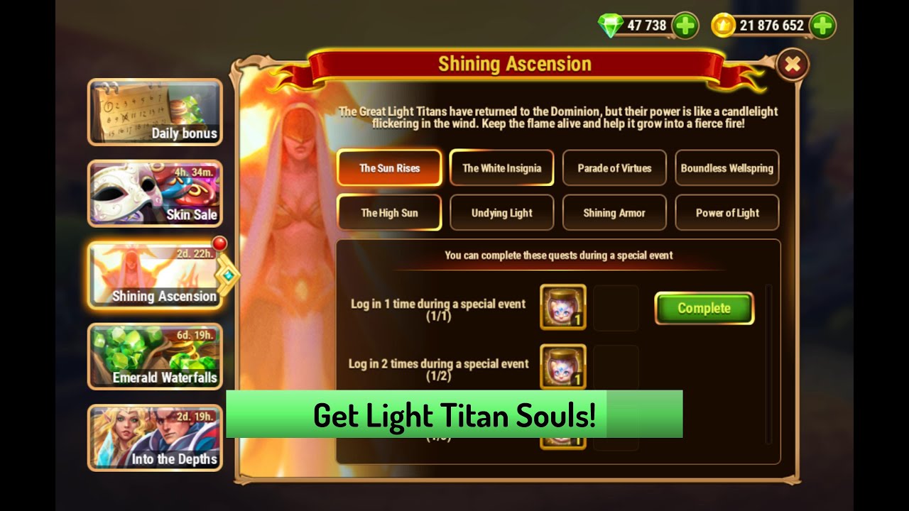 Hero Wars &mdash; Shining Ascension, Light Titan Event