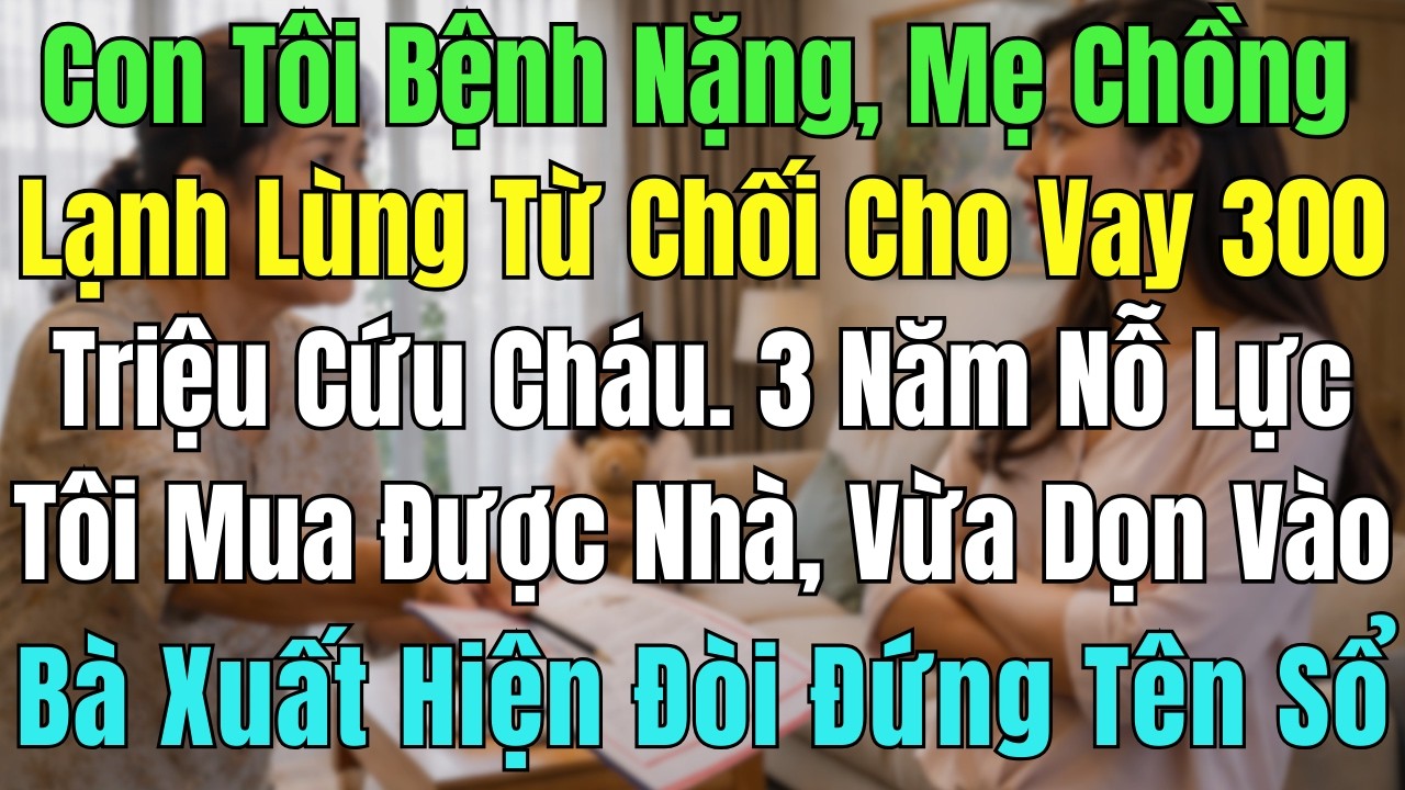Con Bệnh Nặng, Mẹ Chồng Từ Chối Cho Vay 300Tr Cứu Cháu, Ngày Tôi Mua Nhà, Bà Đến Ở Và Đòi Đứng Tên S