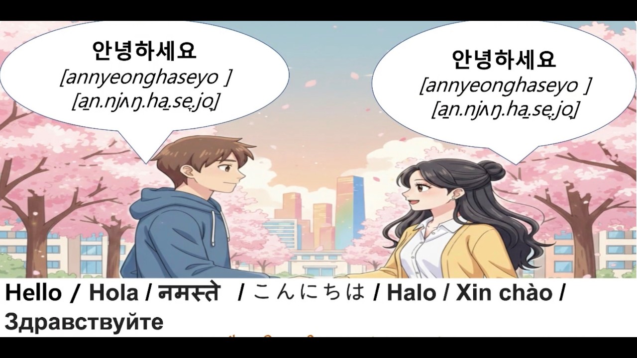 간단한 한국어 인사  Greetings in Korean  / Saludo en coreano / कोरियाई अभिवादन / Lời chào bằng tiếng Hàn
