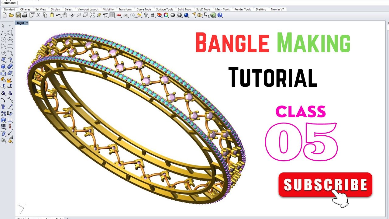 How to Make a Bangle in Rhino | Jewelry CAD Tutorial in Bengali | Class-5 | Rhino 3DM