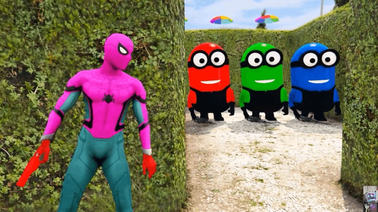 GTA 5 Epic Ragdolls RED SPIDERMAN VS RED MINION VS GREEN MINIONEuphoria Physics & Funny Fails #live