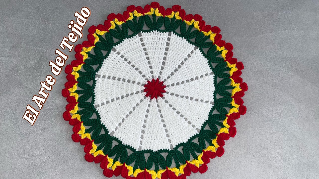 Carpeta/tapete/centro de mesa tejido a crochet 