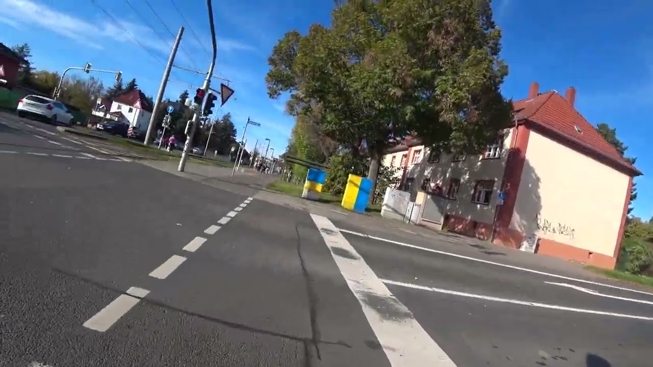 Real-time cycling in Leipzig, Germany. Rode a bicycle for 15 km. Прогулка на велосипеде по Leipzeg.