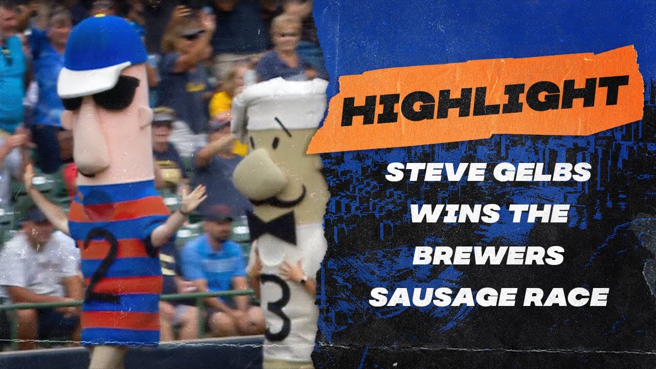 Steve Gelbs Wins Brewers Sausage Race